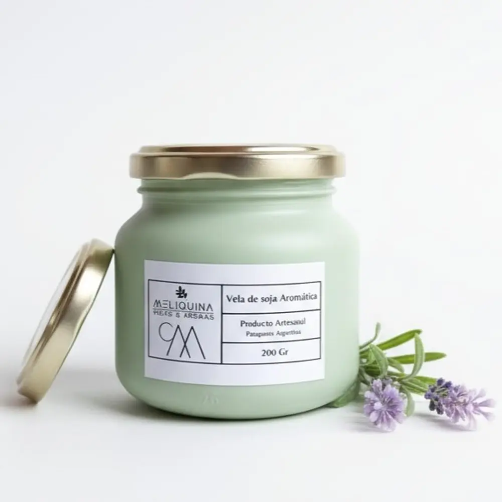 Vela de soja mayorista Amanecer 200g Meliquina Natural