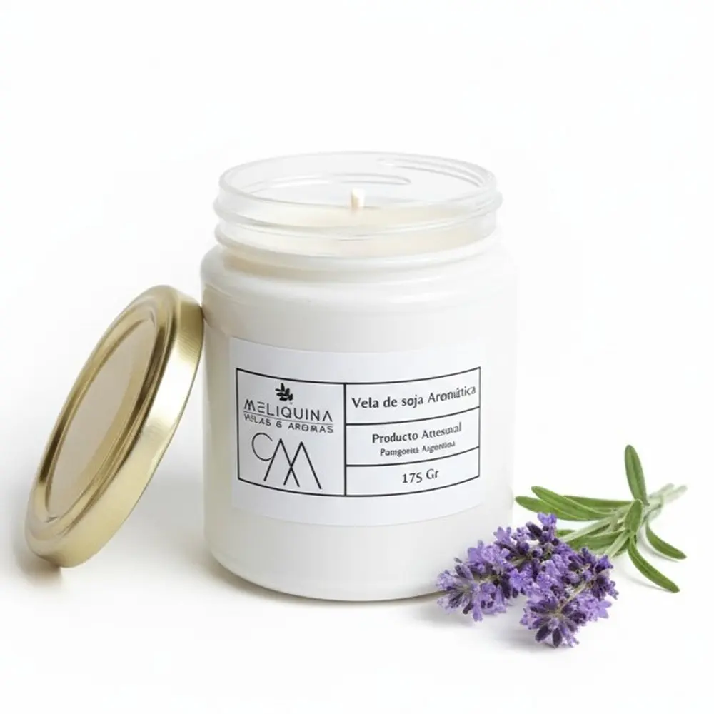 Vela de soja mayorista Calma 175g Meliquina Natural
