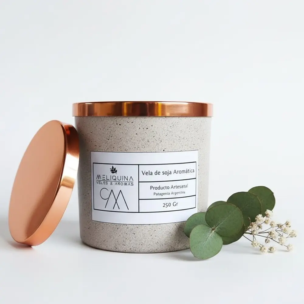 Vela de soja mayorista Roma 250g Meliquina Natural